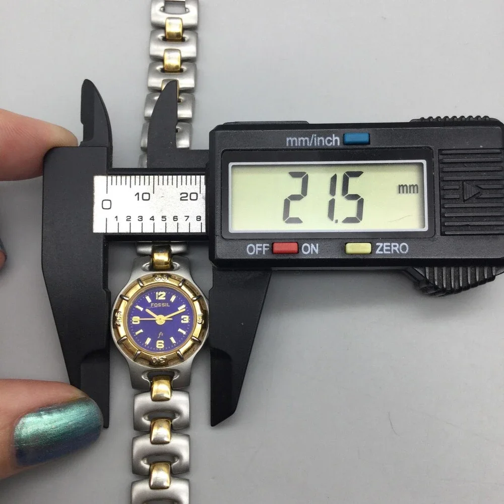 Fossil F2 ES-9194 Womens Watch 22mm Purple Dial Two Tone New Battery 6.25